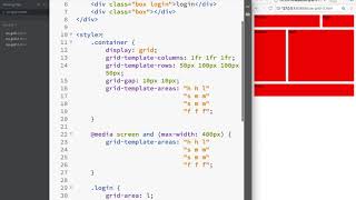 04 css grid template areas media quries