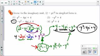 Visca Algebra 2 Common Core Exam June 2016 Problems 1 - 8