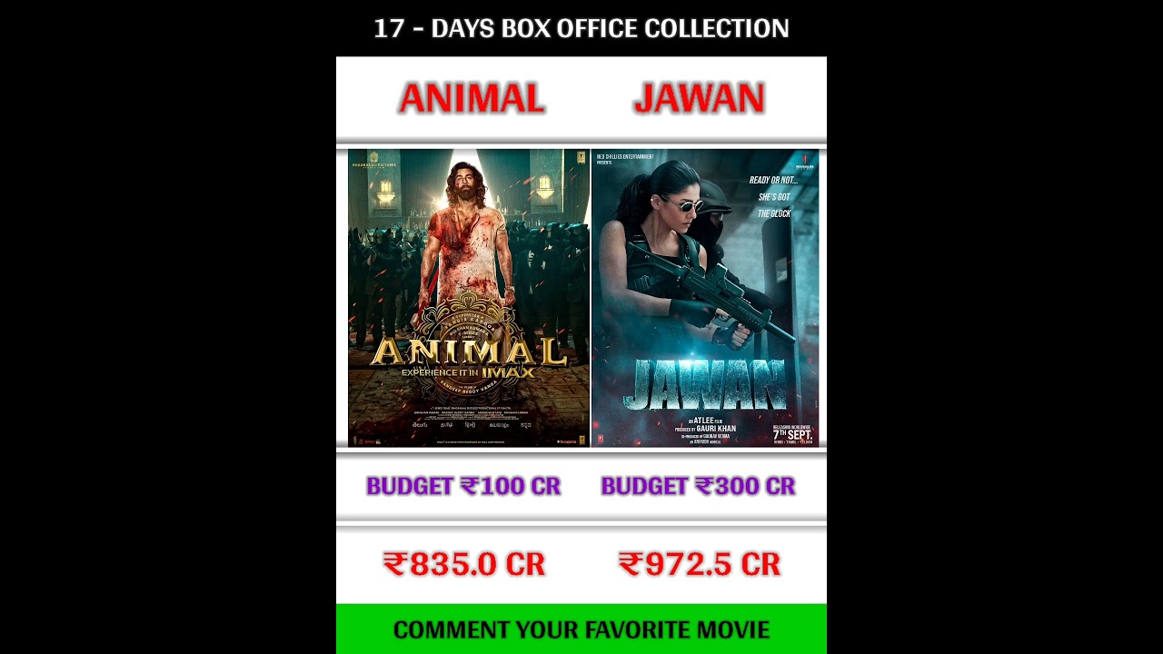 Animal vs Jawan movie 🧐🔥 17 days box office collection ‼️