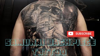 Samurai Full Backpiece Tattoo Time-Lapse