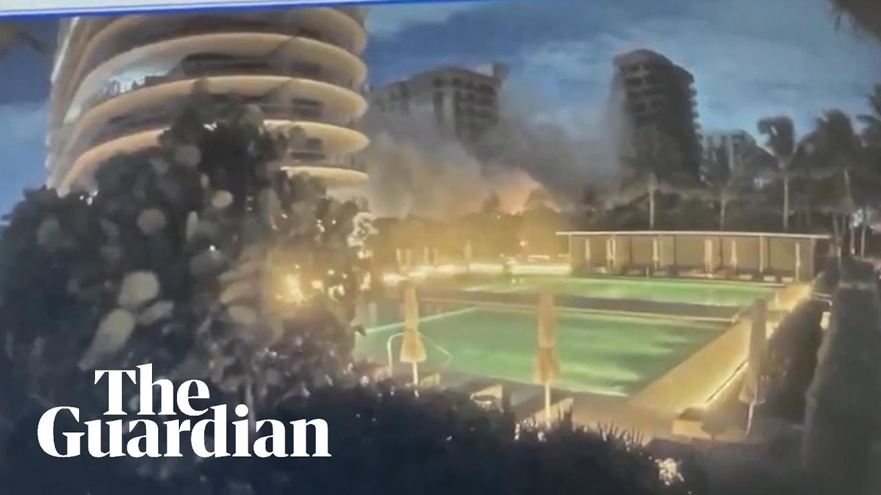 Video shows collapse of Miami-area condo building - YouTube