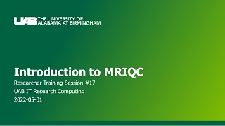 Introduction to MRIQC [TRAIN-05-2022]