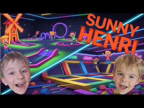 Neon Minigolf und Trapolinhalle - die Kinder testen Hobbys