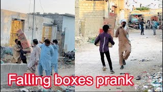 Falling boxes prank in public #prank #shahtv #shahprank