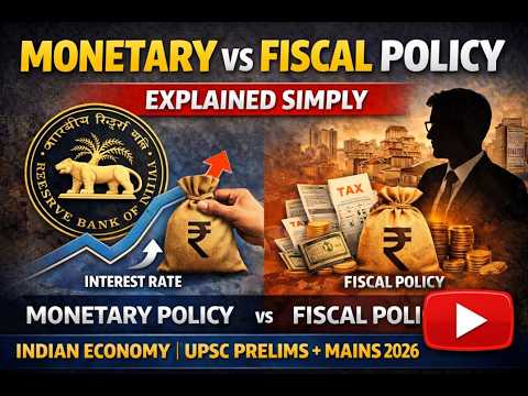 Monetary vs Fiscal Policy Explained Simply | Indian Economy | UPSC ...