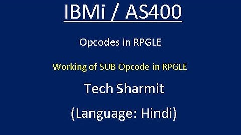 IBMi (AS400) - SUB Opcode in #RPGLE #AS400 #IBMi