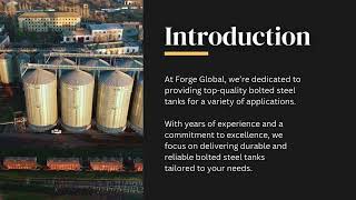 Forge Global Stainless Steel Bolted Tanks Quality