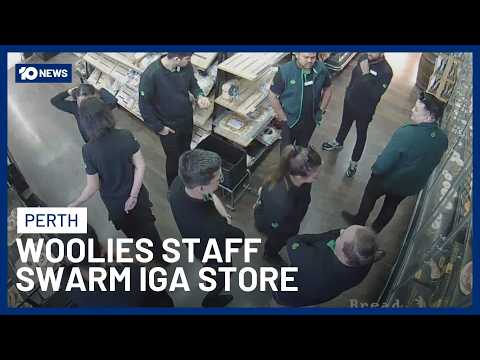 Wild CCTV Shows Woolies Staff Swarming IGA Store, Sparking Complaint To ACCC | 10 News