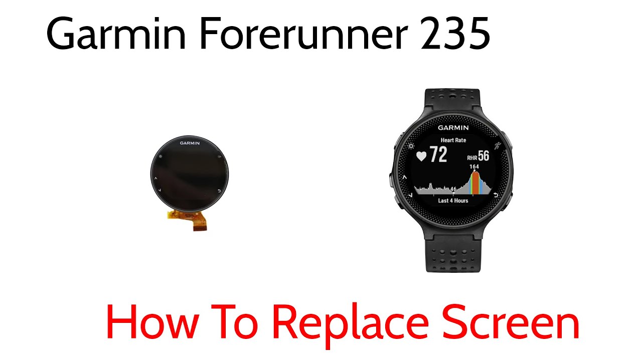 Tutorial to Replace Repair Broken Shattered Screen Garmin Forerunner 235 - YouTube