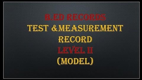 Test & measurement record level 2 diagnostic test 1/model for test and measurement diagnostic test