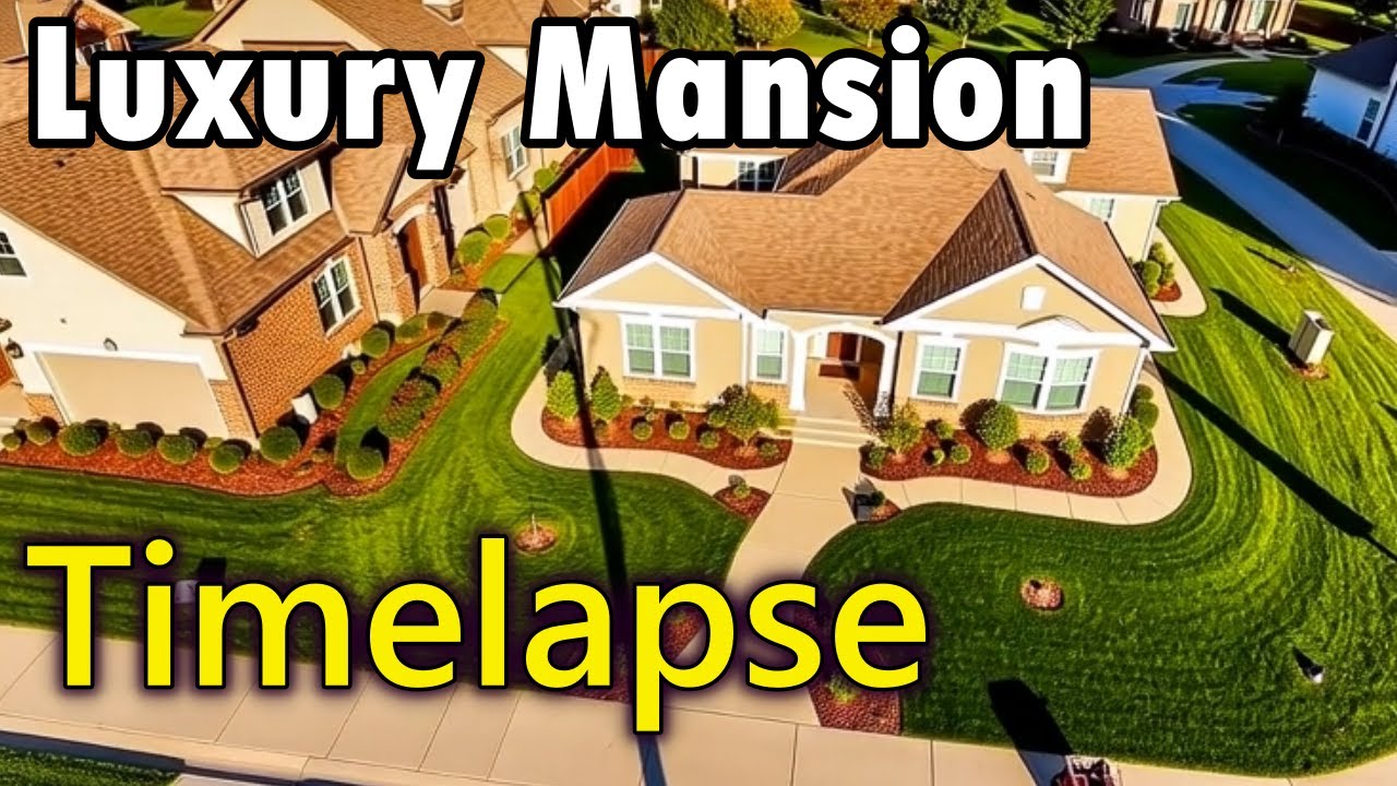 Luxury Mansion Build Timelapse From Scratch (Pool Included) | Satisfying Construction Transformation