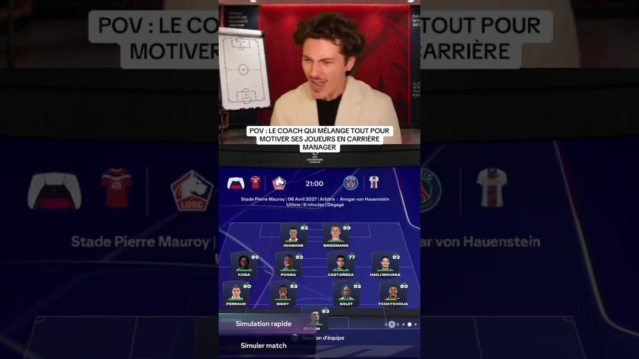 MON DISCOURS LÉGENDAIRE AVANR D’AFFRONTER LE PSG EN LDC EN CARRIÈRE MANAGER SUR FC27 !