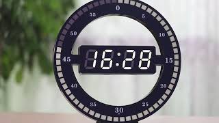 Creative Mute Hanging Wall Clock Black Circle Automatically Adjust Brightness screenshot 3