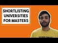 SHORTLISTING UNIVERSITIES FOR MS IN US