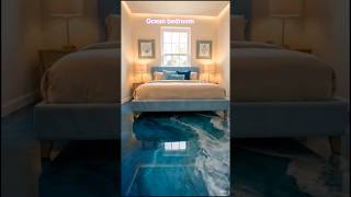 Ocean Wave 3D Epoxy Floor Bedroom | Metallic Epoxy Flooring Design | High Gloss Resin Floor#shorts