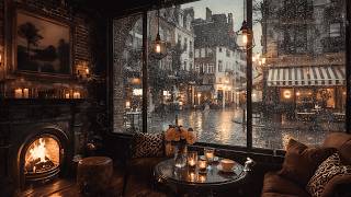Cozy European Rainy Café Jazz | Spring Street Ambience and Soft Jazz for Study and Calm screenshot 3