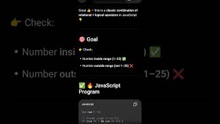 Javascript Program for relational and logical operators #shorts