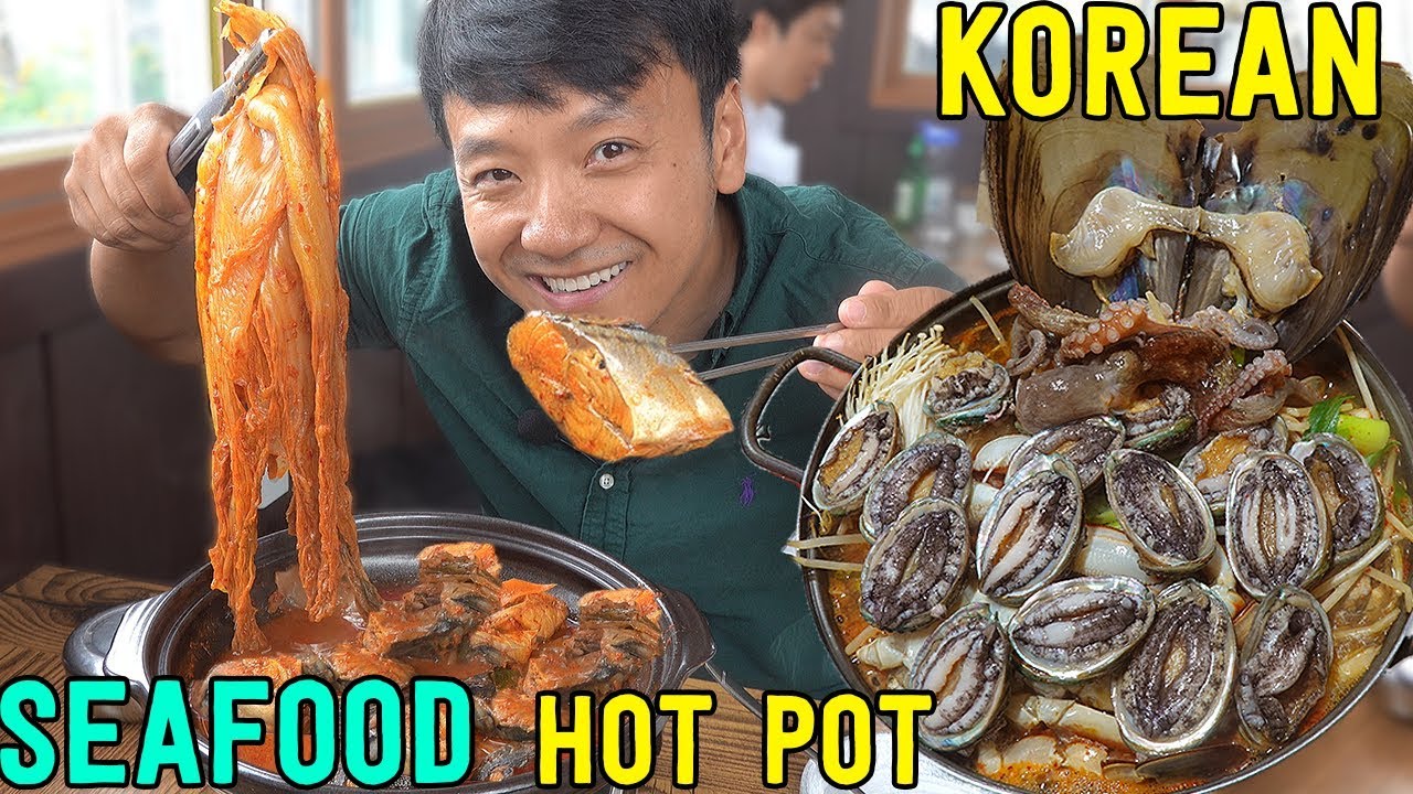 MASSIVE KOREAN SEAFOOD HOTPOT! Seafood Tour of Jeju South Korea YouTube