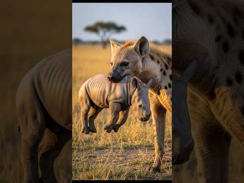Mama Rhino Teaches a Hyena a Lesson!