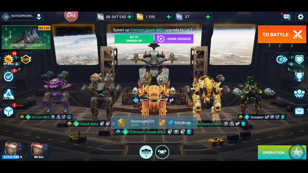 Hawk mk2 with 3 over drive War Robots Live stream  2021 part2