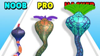 NOOB vs PRO vs HACKER in Snake Snack Dash! screenshot 4