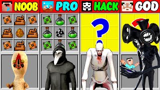 Minecraft NOOB vs PRO vs HACKER vs GOD SCP SIREN HEAD Crafting Challenge (Animation)