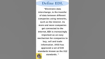 Define EDI .Electronic Data Interchange .#EDI #dataexchange