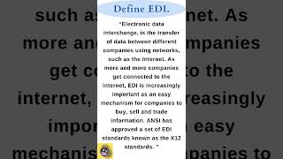 Define EDI .Electronic Data Interchange .#EDI #dataexchange