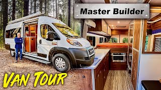 HIDDEN SHOWER | Luxury Modern Tiny Home On Wheels - HUMBLE ROAD Stealth Camper Conversion