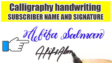 Afifa Salman subscriber name calligraphy handwriting & signature  Umar Calligraphy