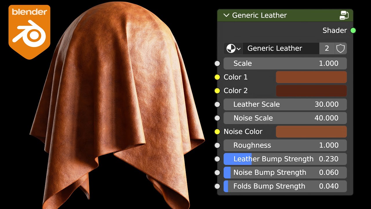 Procedural Generic Leather Material (Blender Tutorial) 