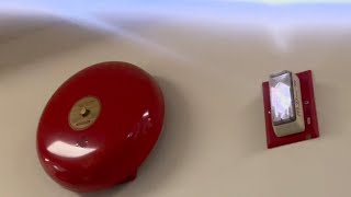 Fire alarm testing at a 1990s elementary school lots of bells and strobes