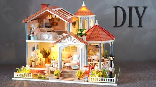 DIY Miniature Dollhouse Kit || ​Coloured Glaze Time - Relaxing Satisfying Video