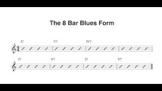 Theory Lesson 19: The 8-Bar Blues Progression
8-Bar Blues
Most people are familiar with the 12-Bar Blues form, but the 8-Bar Blues is less common. There are numerous variations on the progression, but I’ll provide a few of the many examples.
Again, a bar is a measure in music, so this will be a 8 measure chord progression that keeps repeating.
As you can see from the examples, there is a lot of variation within the chord progressions from song to song. The progressions in these examples are still based on the I-IV-V chord progression, but other variations can occur.
The main difference between the 12-Bar and 8-Bar Blues progressions is the time it takes for them to resolve. The 12-Bar Blues form stays closer to a specific, generic pattern, while the 8-Bar Blues explores more boundaries and therefore has a lot more variation. The 12-Bar Blues has a “standard” progression, while the 8-Bar Blues does not.
Cryin’: Eric Clapton (Key of “A” I = A, IV = D, V = E)
| A | E | D | D | A | E | A | E |
| I | V | IV | IV | I | V | I | V |
A7 E7
She is cryin, she is cryin.
D7
Shes been cryin all night long.
A7 E7 A7 E7 A7
Shes been cryin for her one and only son.
I covered this song for channel. Here’s the link. https://www.youtube.com/watch?v=YV-AXK03WSo&list=PLfMZMmVaT-Bp3uTNw2fZQVecISEBYLRWo&index=2
Heartbreak Hotel: Elvis Presley (Key of “E” I = E, IV = A, V = B)
| E | E | E | E | A | A | B | E |
| I | I | I | I | IV | IV | V | I |
E
Well, since my baby left me,
I found a new place to dwell.
E7
It’s down at the end of lonely street
E
At heartbreak hotel.
A7
You make me so lonely baby,
I get so lonely,
B7 E
I get so lonely I could die.
Key To The Highway: Big Bill Broonzy and various artists (Key of “A” I = A, IV = D, V = E)
| A | E | D | D | A | E | A | E |
| I | V | IV | IV | I | V | I | V |
A E D D7 A
I got the key to the highway, Im booked out and bound to go, Im gonna leave
E A E
here running, aint coming back no more
Sitting on Top Of The World: Doc Watson (Key of “E” I = E, IV = A, V = B)
| E | E7 | A | E | B7 | E | E B7 | E |
| I | I | IV | I | V | I | I V | I |
E E7
Twas in the spring one sunny day
A E
My sweetheart left me, Lord, she went away
E B7
And now shes gone and I dont worry
E B7 E
Lord, Im sitting on top of the world
Get A Haircut And Get A Real Job: George Thoroughgood (Key of “G” I = G, IV = C, V = D)
| G | G | G | G | C | C | D | D |
| I | I | I | I | IV | IV | V | V |
G
Get a haircut and get a real job.
Clean your act up and dont be a slob.
C
Get it together like your big brother Bob.
D
Why dont you get a haircut and get a real job.
Cross To Bear: Allman Brothers
It Ain’t Nobody’s Business If I Do: Standard Theory Lesson 19: The 8-Bar Blues Progression
