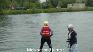 Mel Learing to jump start at wakeboarding