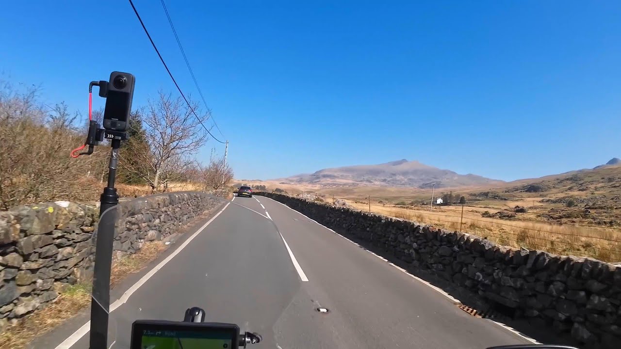 Wales motorcycle tour: pt5.   A4085 Beddgelert  road passing Snowdon