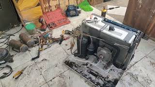 Window type aircon system reprocess. #beginers #diy #aircontech #repairman
