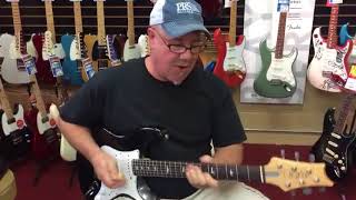 Cap'n Matthew Taynton, throwin' down with a PRS Silver Sky into a PRS MT-15 amp