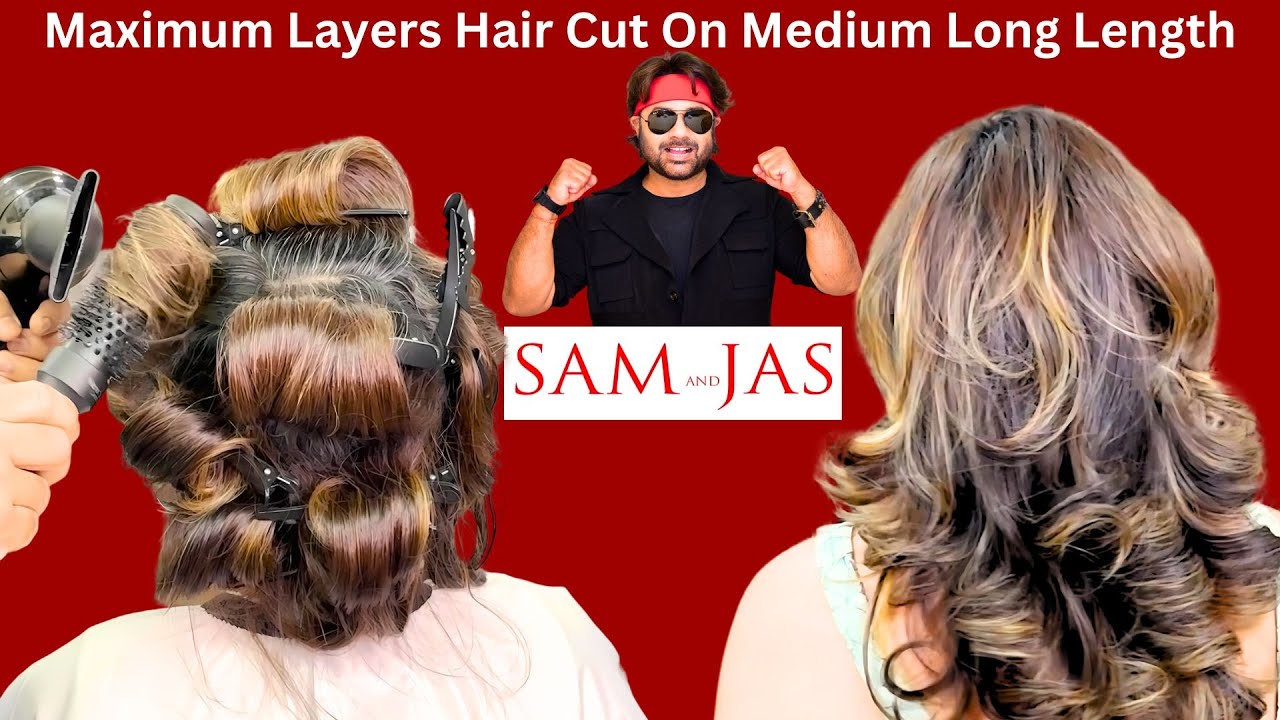 Maximum Layers Hair Cut On Medium Long Length by Jas Sir From Sam and Jas Hair SAcademy Mumbai