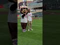 Michael Boxall Throws the First Pitch at the Twins