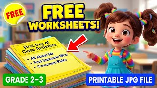FREE Grade 2–3 First Day of Class Worksheets | Printable Icebreaker Activities for Teachers