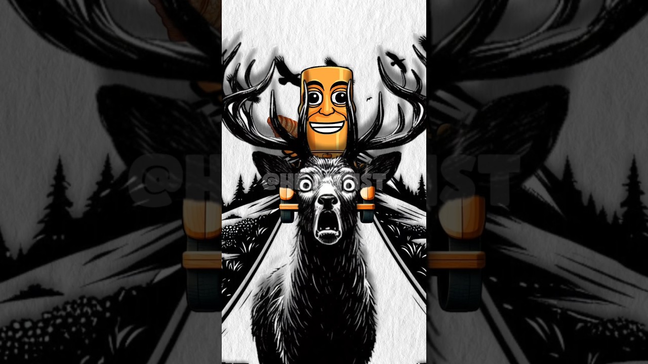Deer, beer, pear & oh my dear! Brainrot Tung tung driving his car