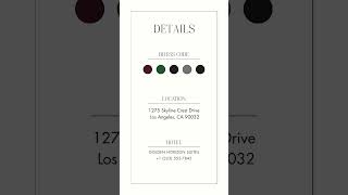 Old Money Ivory Digital Wedding Invitation Video | Animated Save the Date Template