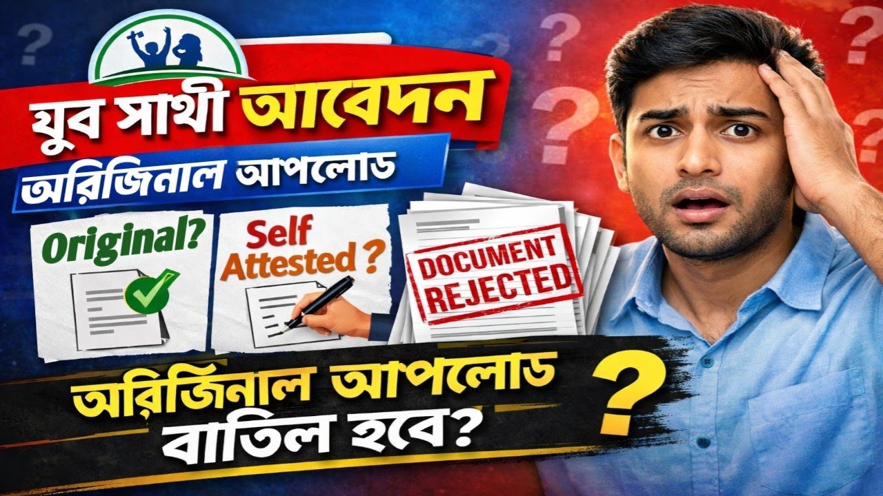 যুব সাথী অরিজিনাল ডকুমেন্ট আপলোড নাকি জেরক্স সেলফ attested || আর অরিজিনাল আপলোড নয় ||