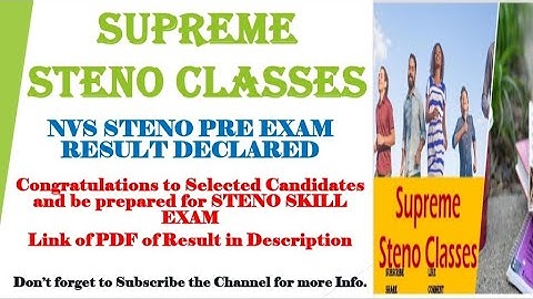NVS STENO & JUNIOR SECRATARIATE ASSISTANT PRE EXAM RESULT DECLARED #nvs #nvsrecruitment2022 #steno