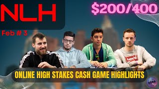 Online High Stakes NLH Cash Game Highlights ♠️ $200/400 | 2023 #3