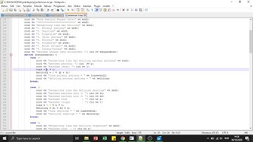 Bahasa C++, aplikasi hitung program switch case