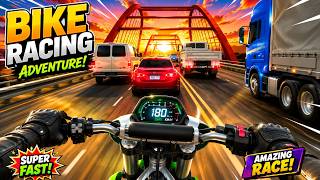 Super Bike Racing Adventure 🏍️💨 Highway Traffic Race Game | Kids Gameplay screenshot 4