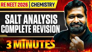 🔥 RE-NEET 2026 Chemistry | Salt Analysis Complete Revision in 3 Minutes ⚡🎯 description