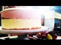 Torta helada de frutilla en base de bizcochuelo de limón